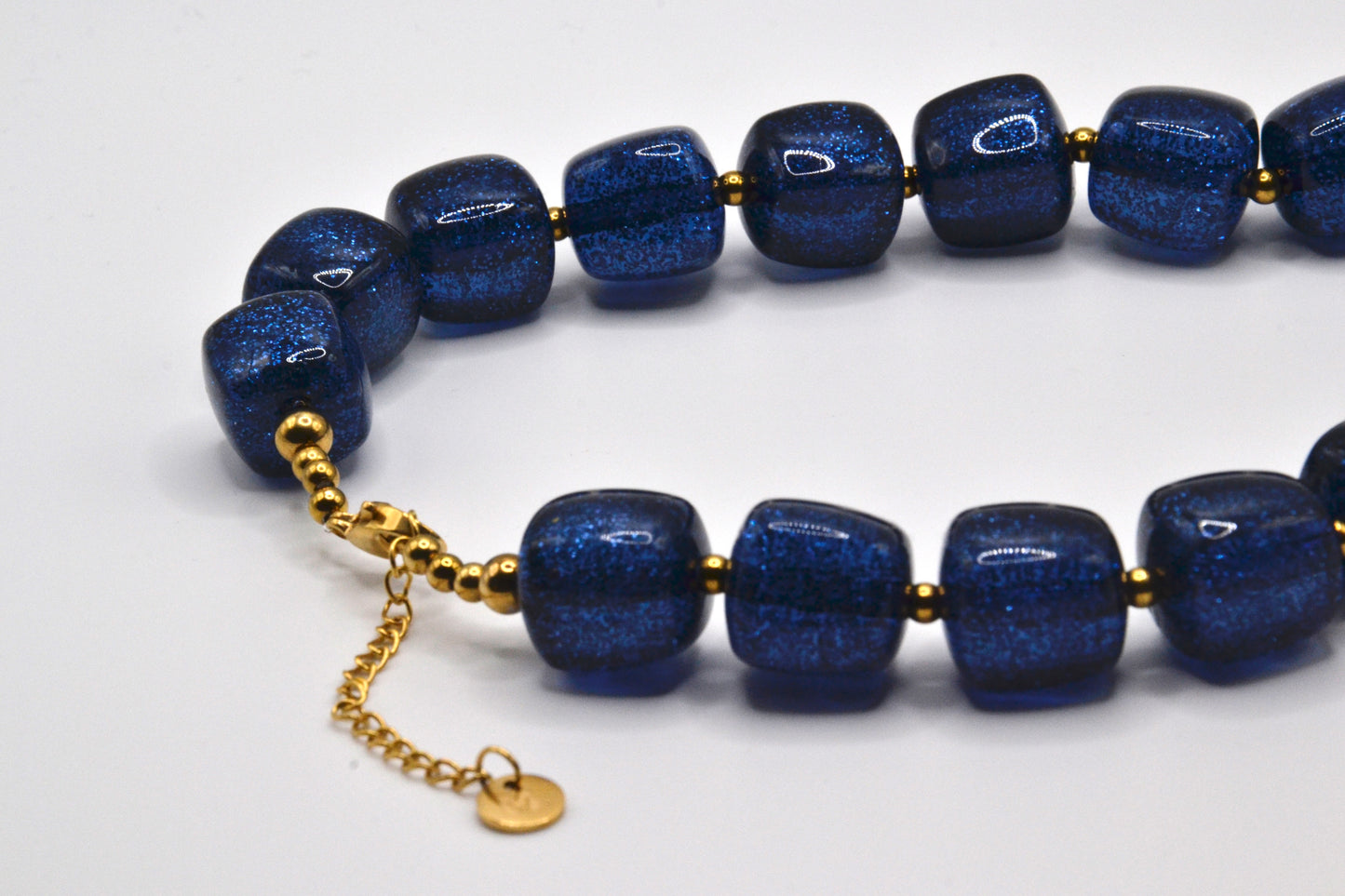 Colette paillette Bleu - Collier