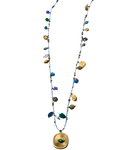 Collier sautoir charms bleu