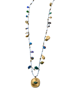 Collier sautoir charms bleu