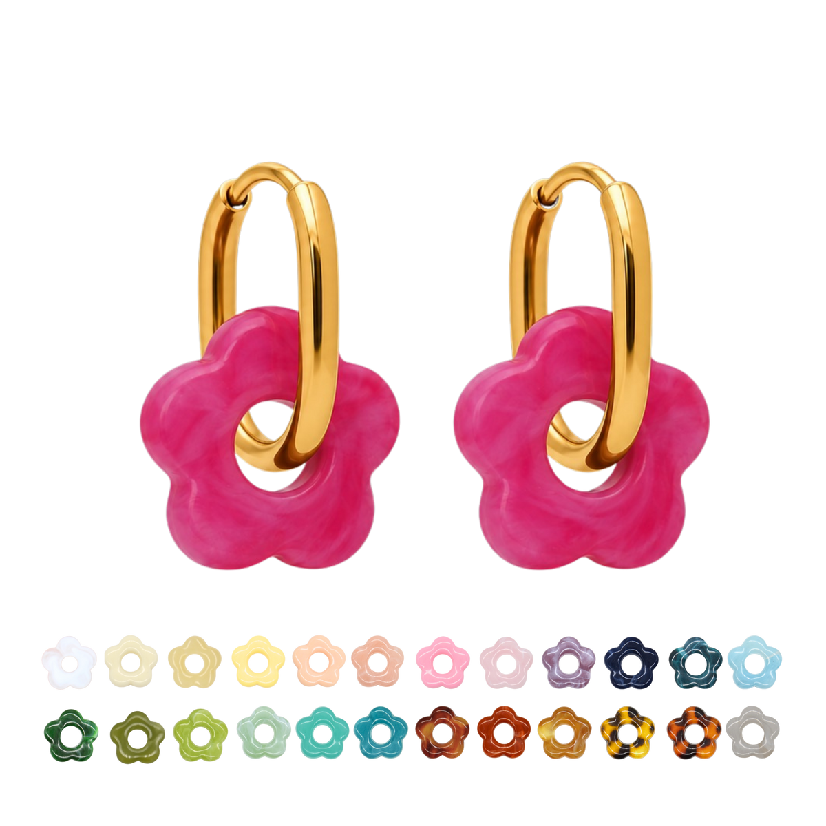 Les Marguerites - Boucles Fleurs Interchangeables (grandes 2cm)