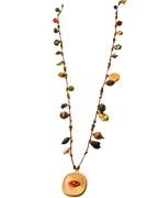 Collier sautoir charms rouge