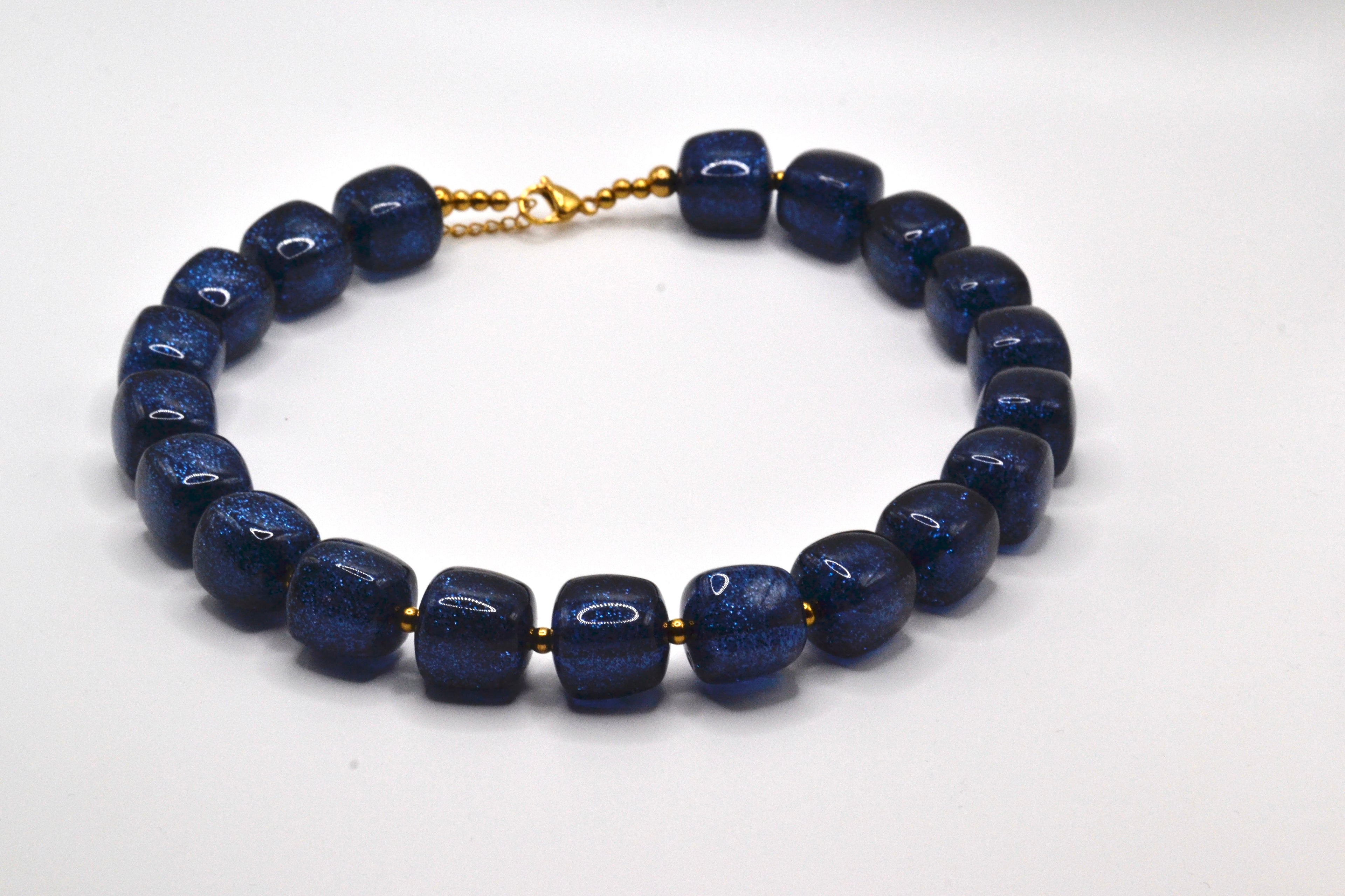 Colette paillette Bleu - Collier